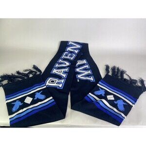 Harry Potter Ravenclaw Winter Scarf Knit with Tassels Blue White Adult Unisex